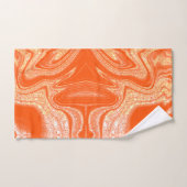 Modern oranje wit abstract marmerpatroon bad handdoek (Handdoek)