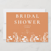 Modern Oranje wit Vrijgezellenfeest van wilde bloe Kaart (Voorkant)