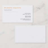 Modern Oranje-witminimalistisch laagje Visitekaartje (Voorkant / Achterkant)