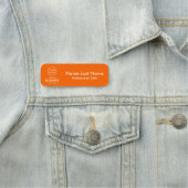 Modern Oranje Zakelijk Logo Naamlabel Naamplaatje (In situ)