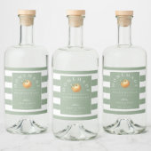 Modern OranjeCello Sage Stripe Drank Label Likeurfles Etiket (Flessen)