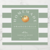 Modern OranjeCello Sage Stripe Drank Label Likeurfles Etiket (Enkel label)