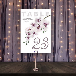 Modern Orchid Charm Wedding Table Number Card Kaart