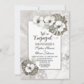Modern Orchid Engagement Party Invitation Kaart (Voorkant)