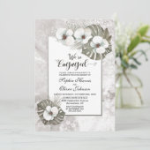 Modern Orchid Engagement Party Invitation Kaart (Staand voorkant)