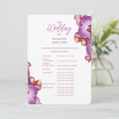 Modern Orchidee Full Wedding Programma (Staand voorkant)