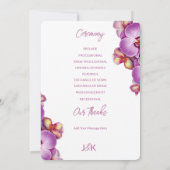 Modern Orchidee Full Wedding Programma (Achterkant)