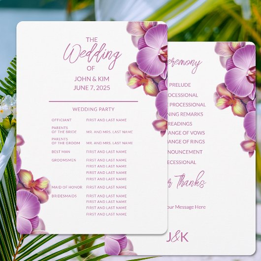 Modern Orchidee Full Wedding Programma