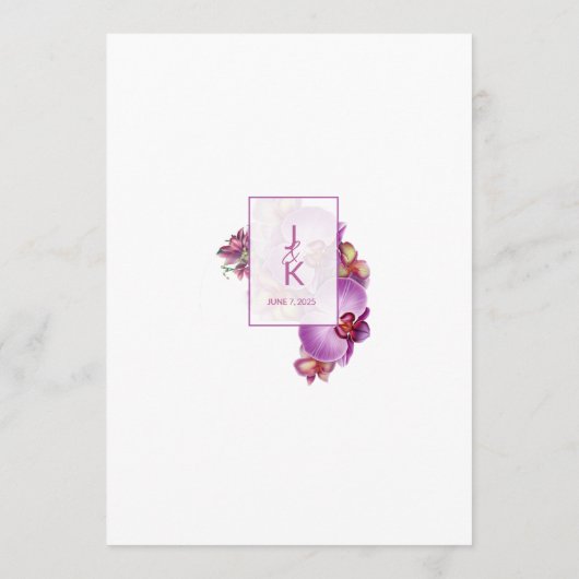 Modern Orchidee Wedding Menu (Achterkant)