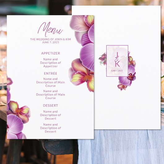 Modern Orchidee Wedding Menu