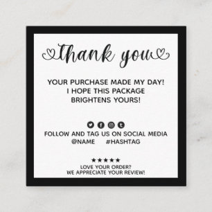 Modern order maakte mijn dag dank u vierkante visitekaartje