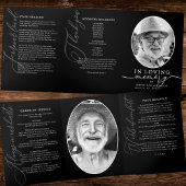 Modern Order Of Service Obituary Funeral/Memorial Drieluik Programma