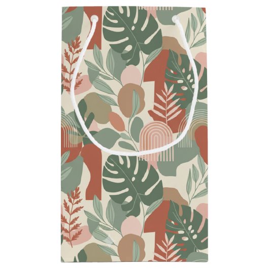 Modern Organic Abstract Harmony Seamless Pattern Klein Cadeauzakje (Achterkant)