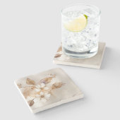 Modern Organic Floral Quiet Luxury Stenen Onderzetter (Zijkant)