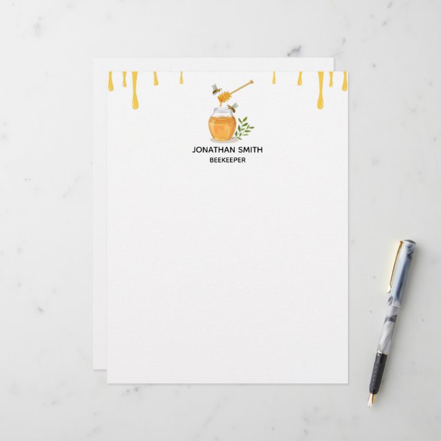 Modern Organic Honey Boerderij Briefhoofd (Voorkant / Achterkant in situ)