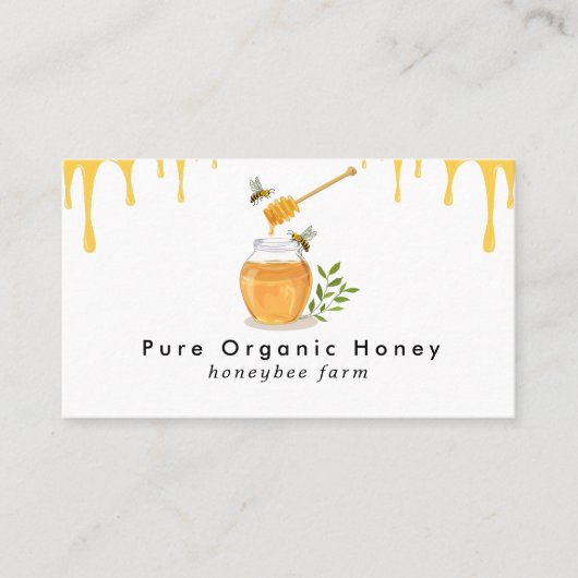 Modern Organic Honey Boerderij Visitekaartje (Voorkant)