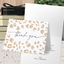 Modern Organic Safari dierenprint Baby shower Bedankkaart