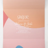 Modern Organic Sunset Water Ocean Wedding Drieluik Uitnodiging (Binnenkant midden)
