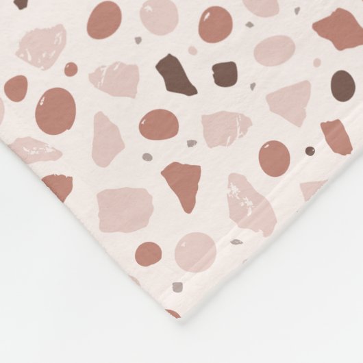Modern Organic Terrazzo | Abstract Stone Mosaic Fleece Deken (Hoek)