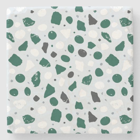 Modern Organic Terrazzo | Abstract Stone Mosaic Stenen Onderzetter (Voorkant)