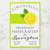Modern Organisch Limoncello Klein Flessenetiket | Voedselcontainer Etiket (Enkel label)
