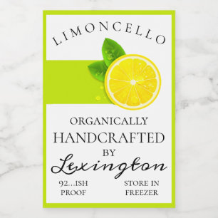 Modern Organisch Limoncello Klein Flessenetiket Voedselcontainer Etiket