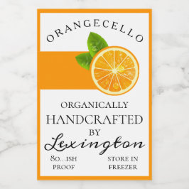 Modern Organisch OranjeCello Klein Flessenetiket | Voedselcontainer Etiket