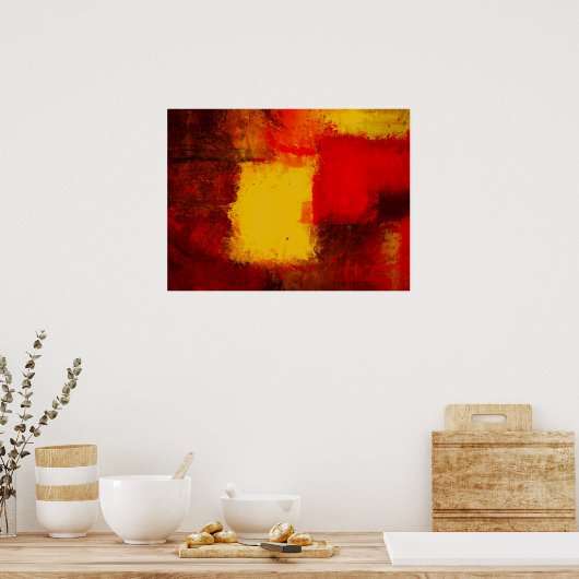 Modern Oriental Abstract Artwork Poster Print (Keuken)
