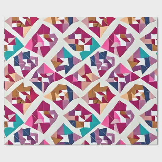 Modern Origami Patchwork Wrapping Papier (Vlak)