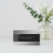 Modern origineel grijs wit, uniek rendement visitekaartje (Staand voorkant)