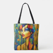 Modern Origineel Unieke Trendy Cool Fantasy Vrouw Tote Bag (Achterkant)