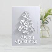 Modern Ornament kerstboom begroeting Feestdagenkaart (Staand voorkant)