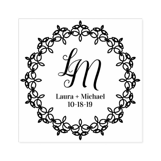 Modern Ornamental Wreath Design Rubberstempel (Afrduk)