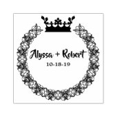 Modern Ornamental Wreath With Crown Design Rubberstempel (Afrduk)