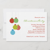 Modern Ornaments Holiday Party Invitation Kaart (Voorkant)