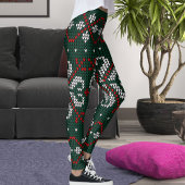 Modern Ornate Knitted Christmas Pattern Women Gift Leggings