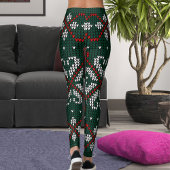Modern Ornate Knitted Christmas Pattern Women Gift Leggings