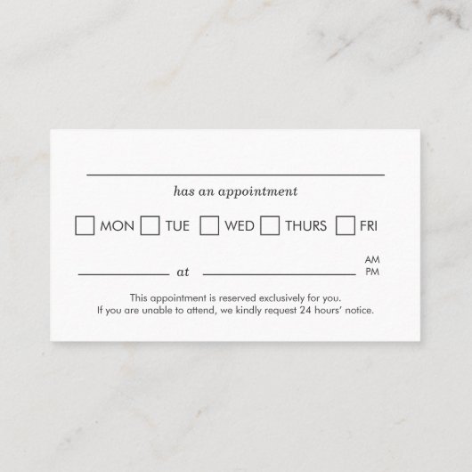 Modern Orthodontist Visit Appointment Reminder Afsprakenkaartje (Achterkant)