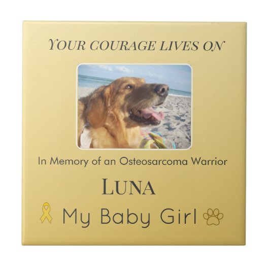 Modern Osteosarcoma Pet Tribute Tegeltje (Voorkant)