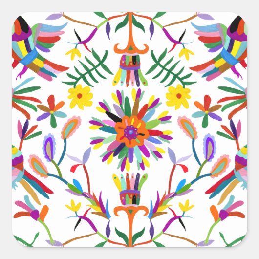 Modern Otomi Design II Vierkante Sticker (Voorkant)