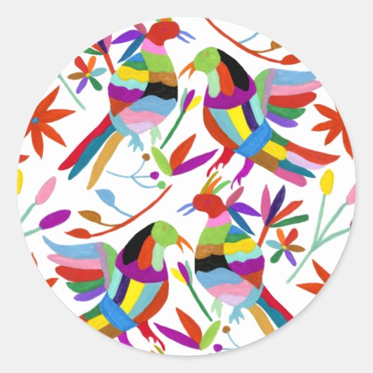 Modern Otomi Design III Ronde Sticker (Voorkant)