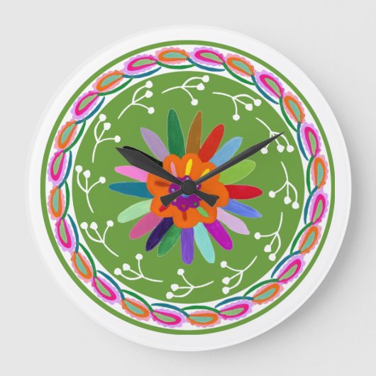 Modern Otomi-ontwerp Grote Klok (Voorkant)