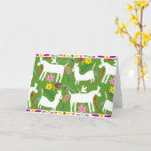 Modern otomi-ontwerp| Ontwerp Llama Donkey Kaart (Gele Bloem)