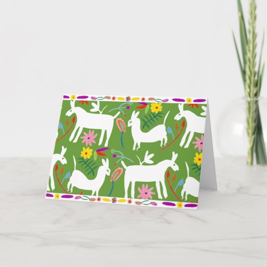 Modern otomi-ontwerp| Ontwerp Llama Donkey Kaart (Voorkant)