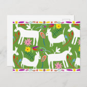 Modern Otomi-ontwerp | Ontwerp van Llama Donkey Briefkaart (Voorkant / Achterkant)