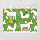 Modern Otomi-ontwerp | Ontwerp van Llama Donkey Briefkaart (Voorkant)