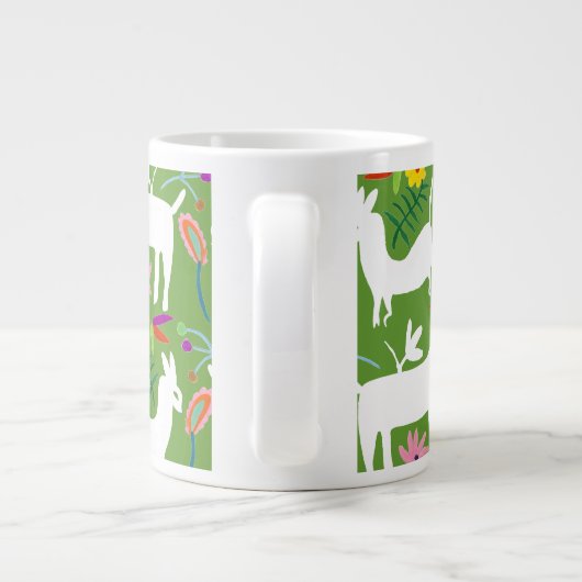 Modern Otomi-ontwerp | Ontwerp van Llama Donkey Grote Koffiekop (Achterkant)