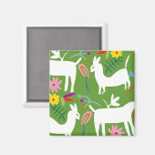 Modern Otomi-ontwerp | Ontwerp van Llama Donkey Magneet (Voorkant / Achterkant)