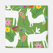 Modern Otomi-ontwerp | Ontwerp van Llama Donkey Magneet (Voorkant)