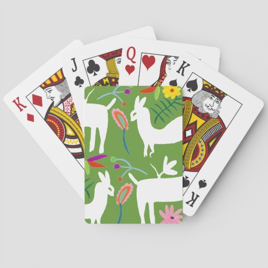 Modern Otomi-ontwerp | Ontwerp van Llama Donkey Pokerkaarten (Achterkant)